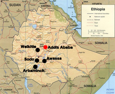 Ethiopia Map Addis Ababa